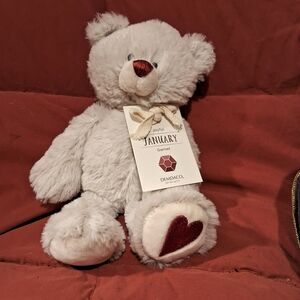 Demdaco Plush Teddy Bear with Red Accents
